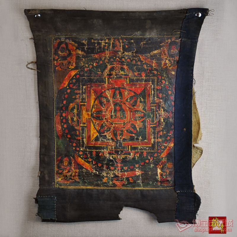 ★藏艺轩★ 藏传佛教老物件 手绘轮回喀什唐卡 绸缎手绘唐卡